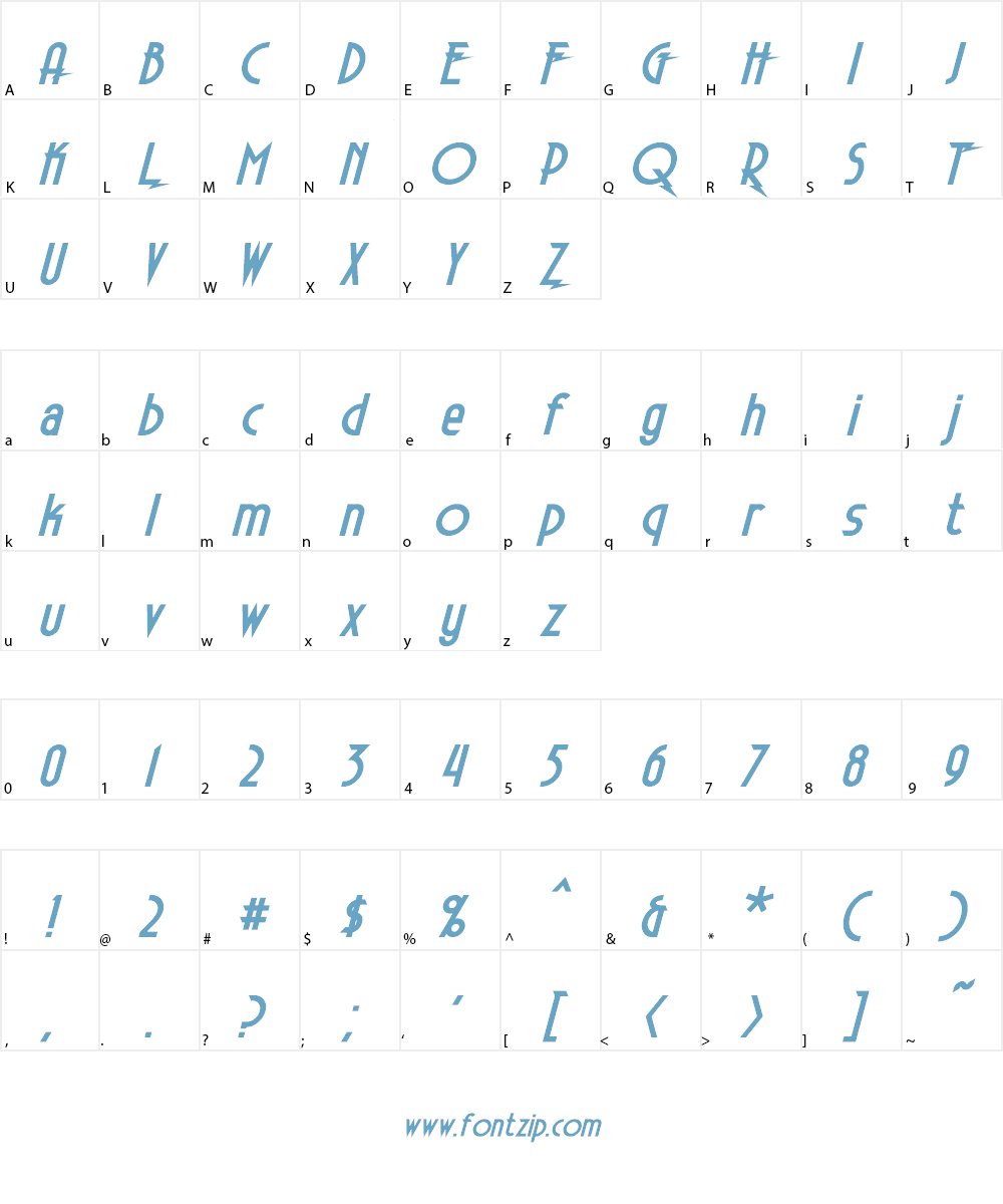 Electrorocket Font Character
